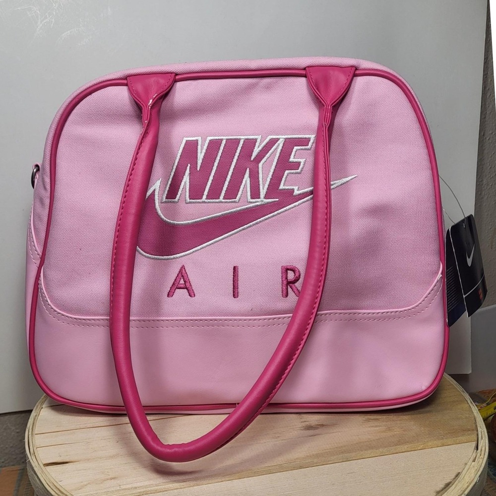 Nike Air Pink Canvas Faux Leather Bag Handbag Sporty Y2K Style NWT Deadstock
